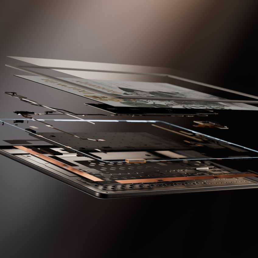 Kindle internals separated in layers