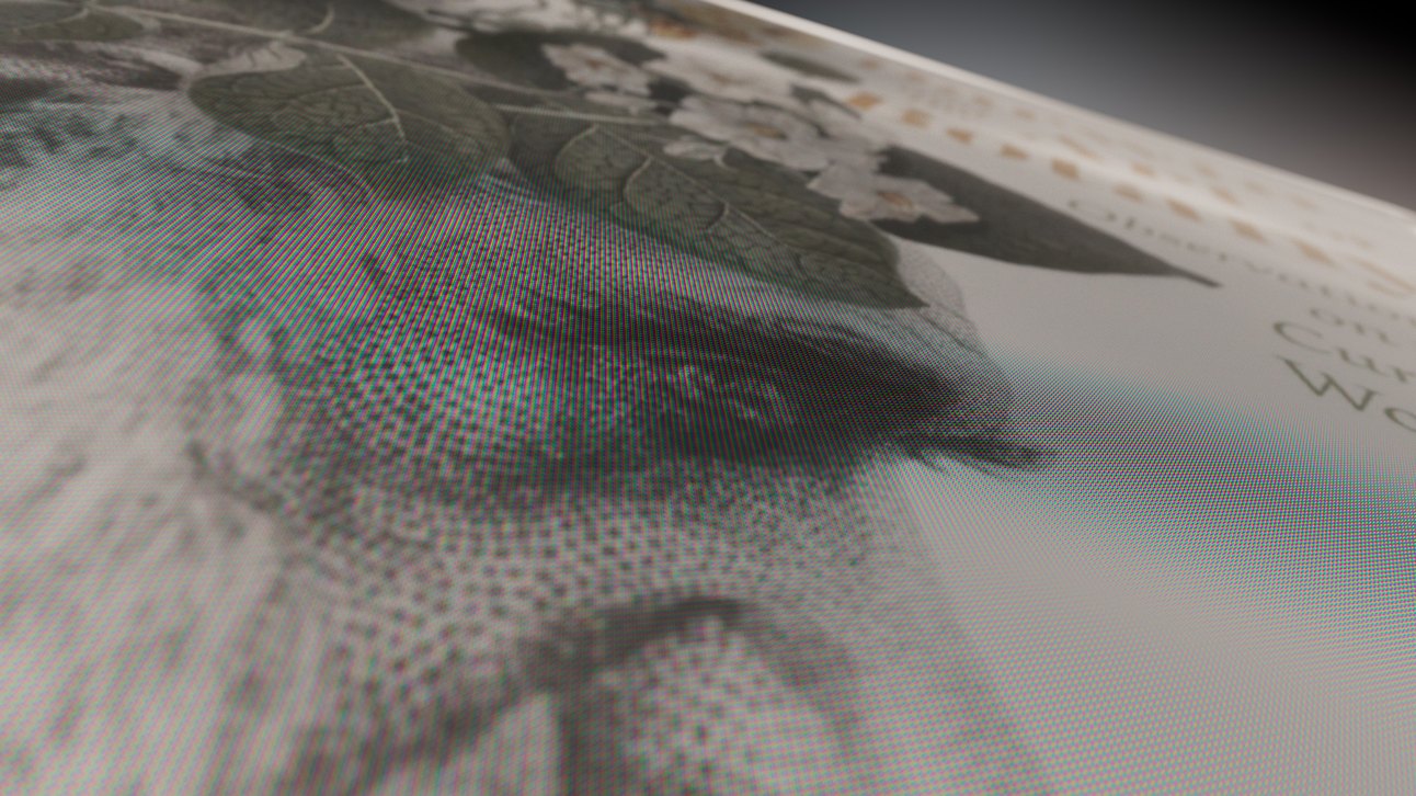 Macro view of the Kindle display surface