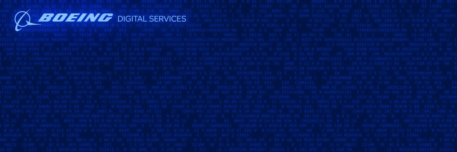 Boeing Digital Services board on the LED wall
