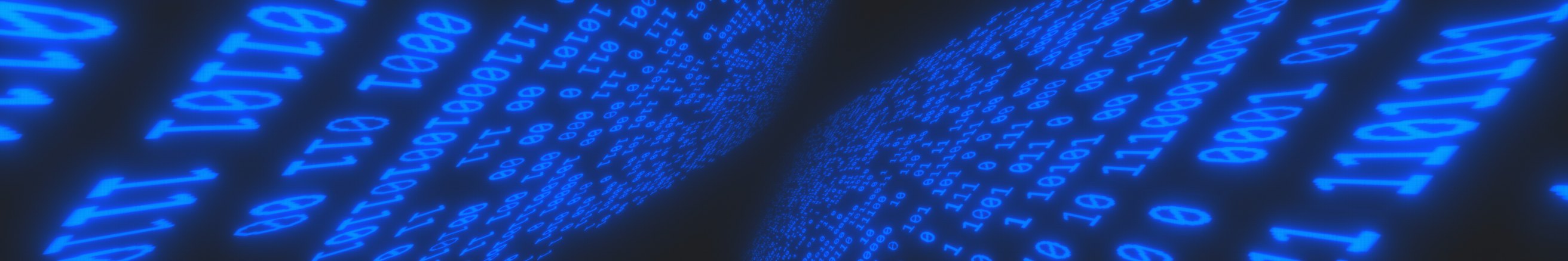 Binary code waves on the LED wall
