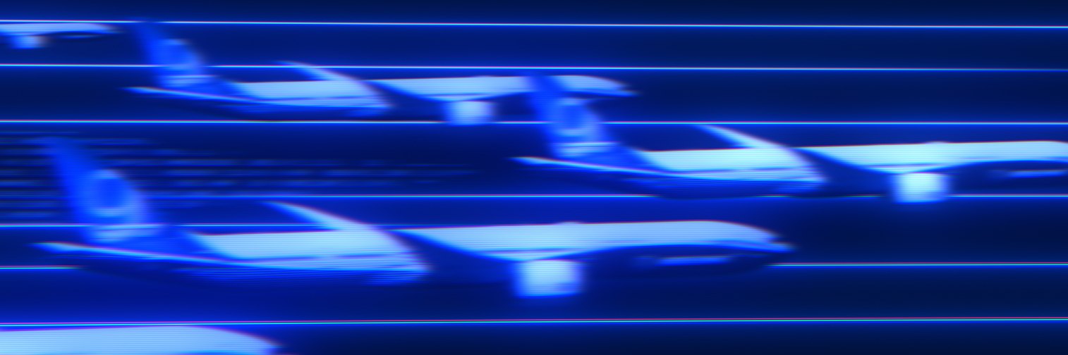 Aircraft streaking across the LED wall