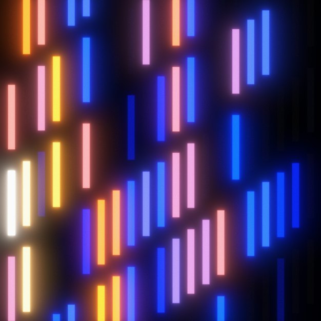Angled neon dashes