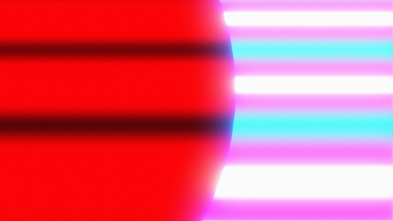 Red sun with neon stripes