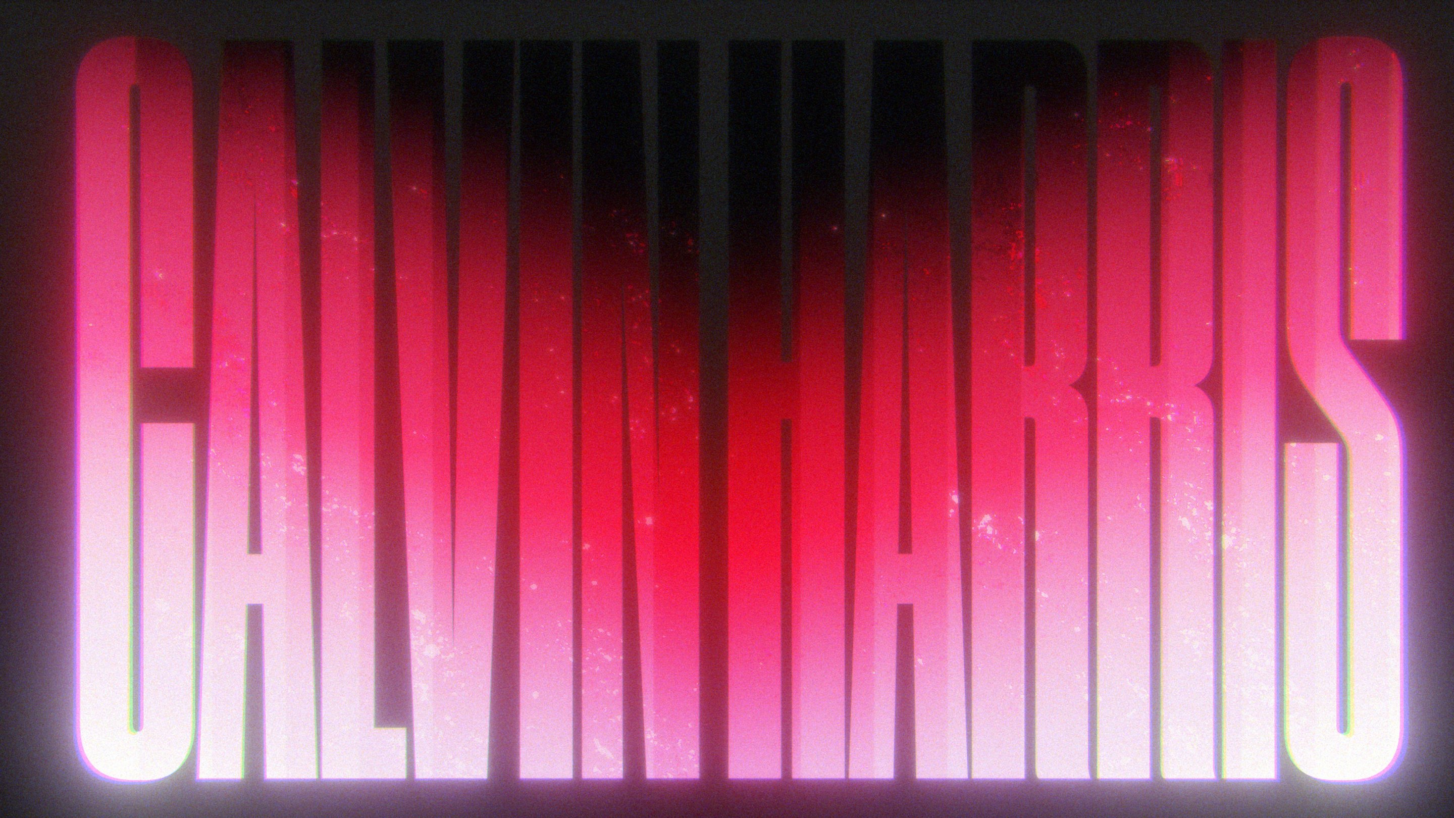 Calvin Harris title in neon pink