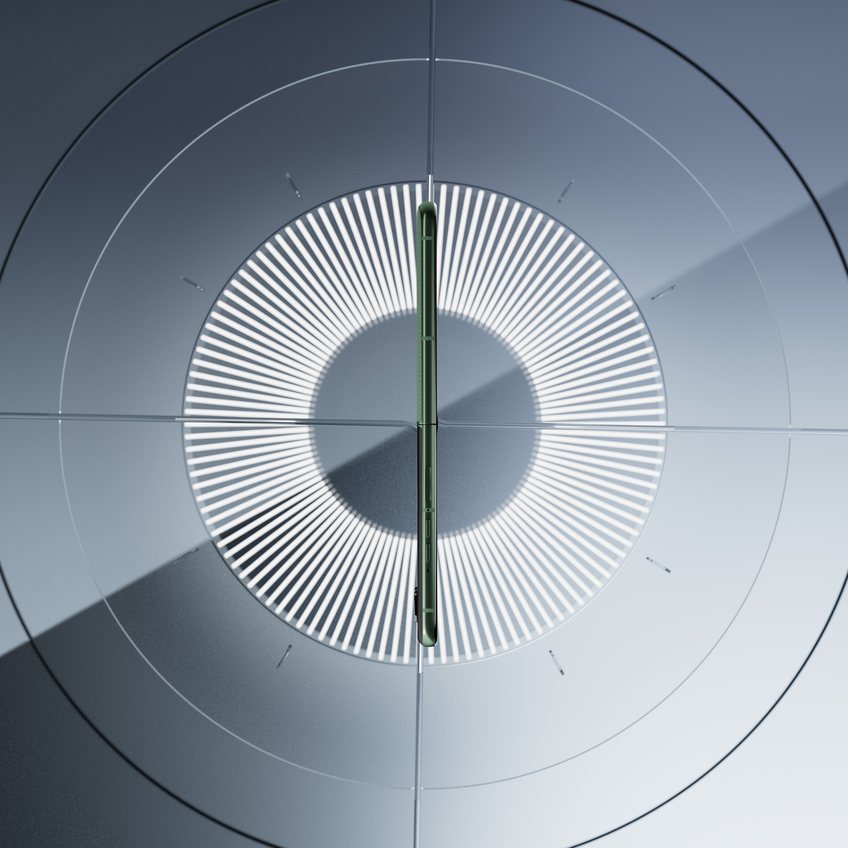 Razr edge-on in a radial burst