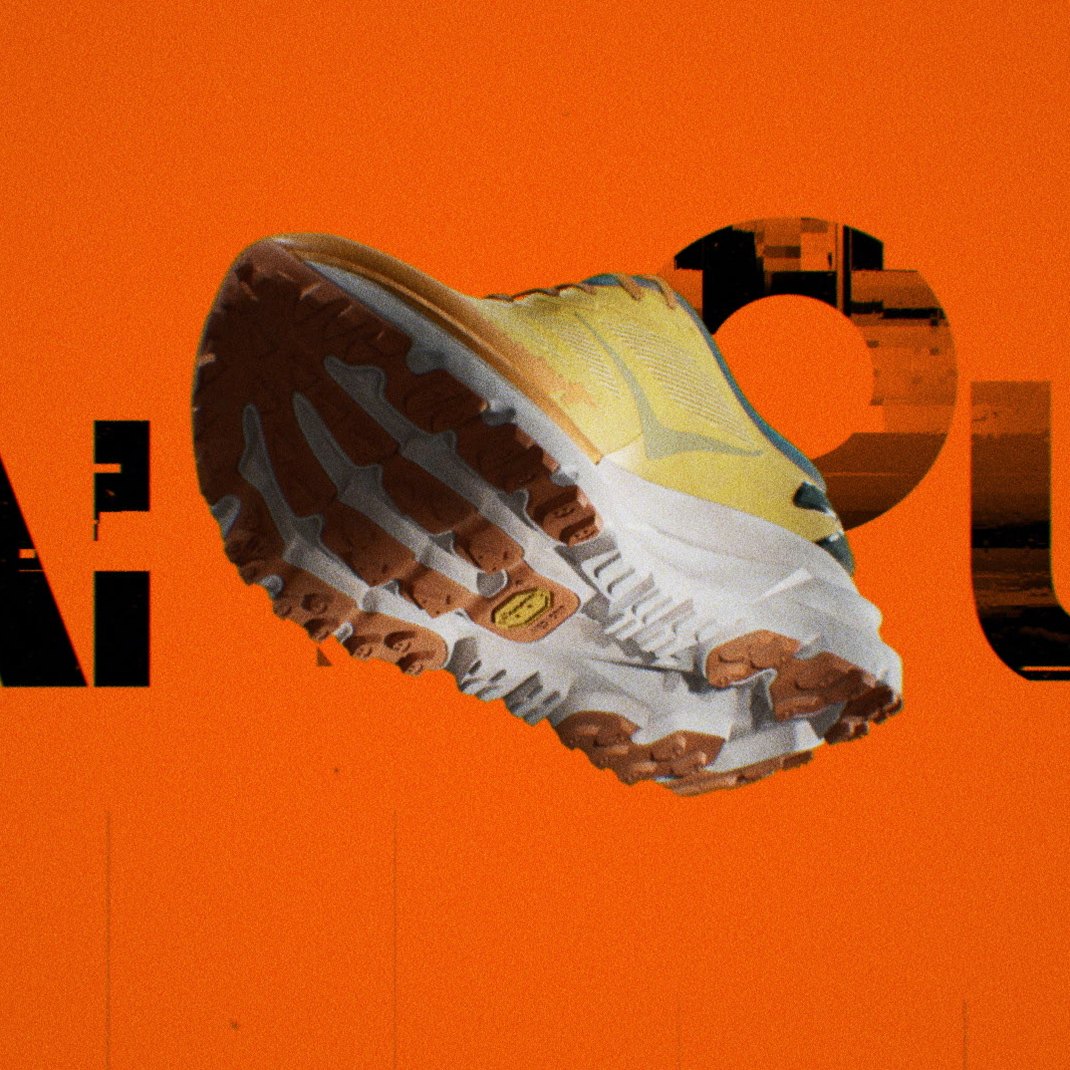 Mafate X outsole over the Far Out wordmark