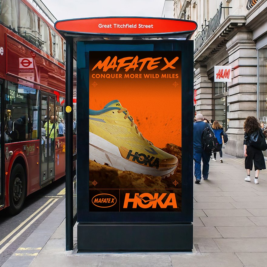 Mafate X poster on a London bus shelter