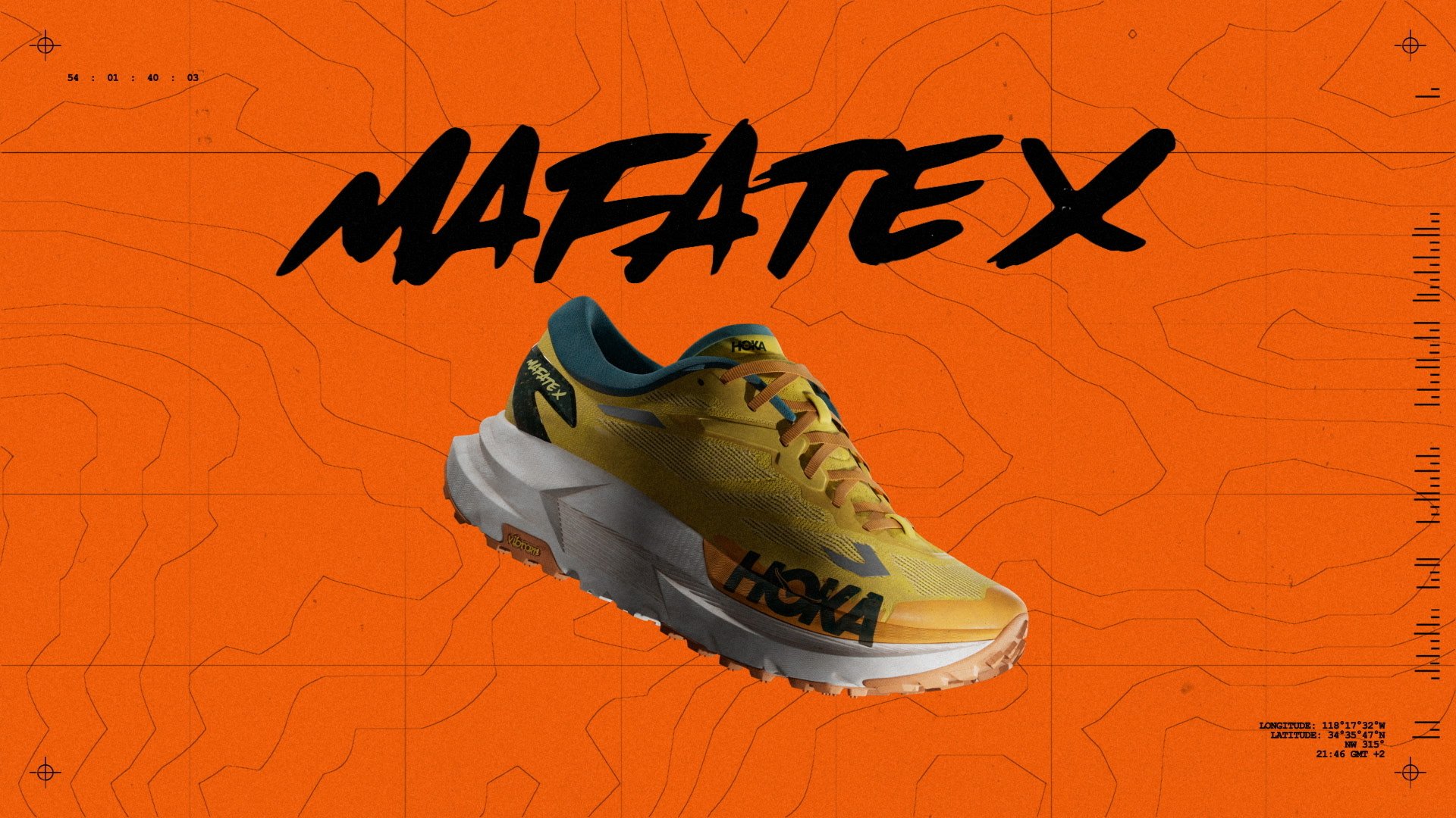 Mafate X shoe under the Mafate X wordmark