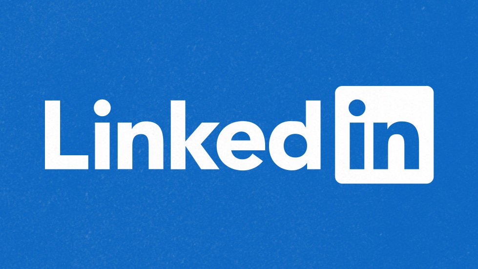 LinkedIn wordmark on textured blue