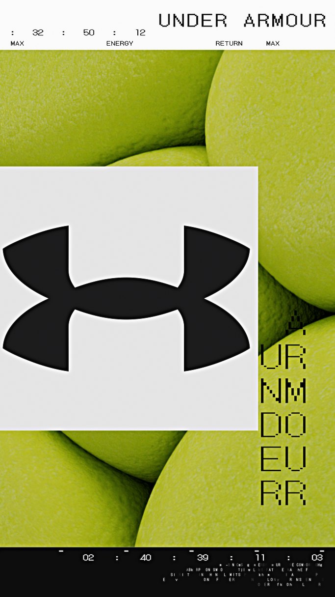 Under Armour poster with volt-green spheres