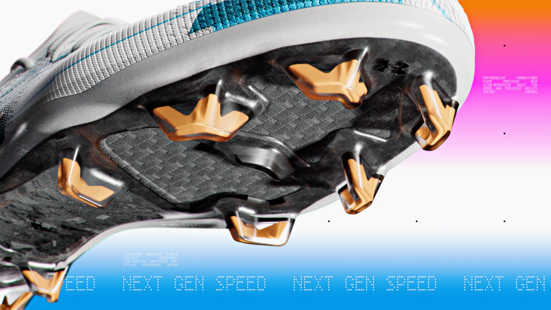 Underside of the Mach 1 cleat with Next Gen Speed type